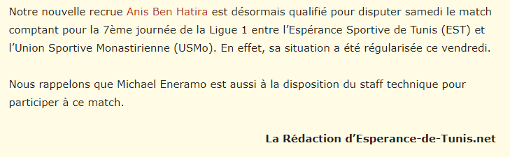 [Ligue1 - J7] EST  - USMo